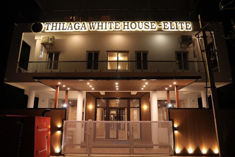 Entrance at night
