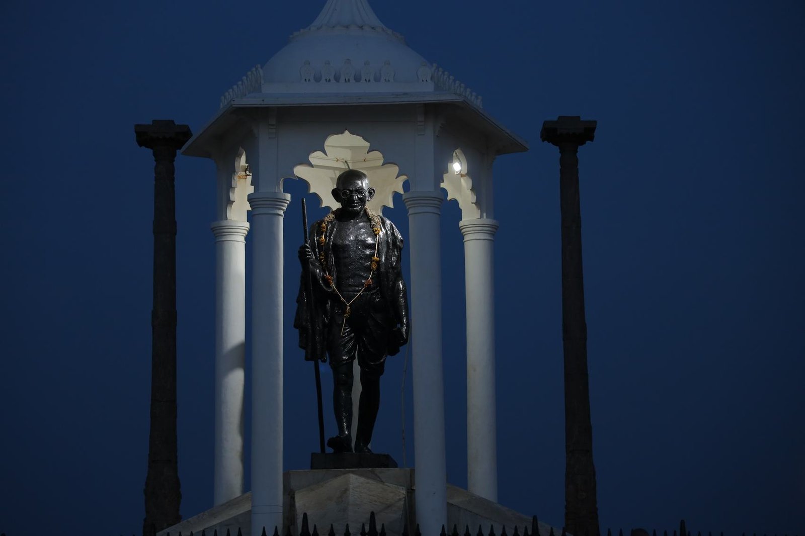 Gandhi statue on the promenade